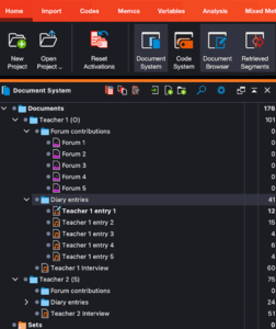 Grouping qualitative data using MAXQDA